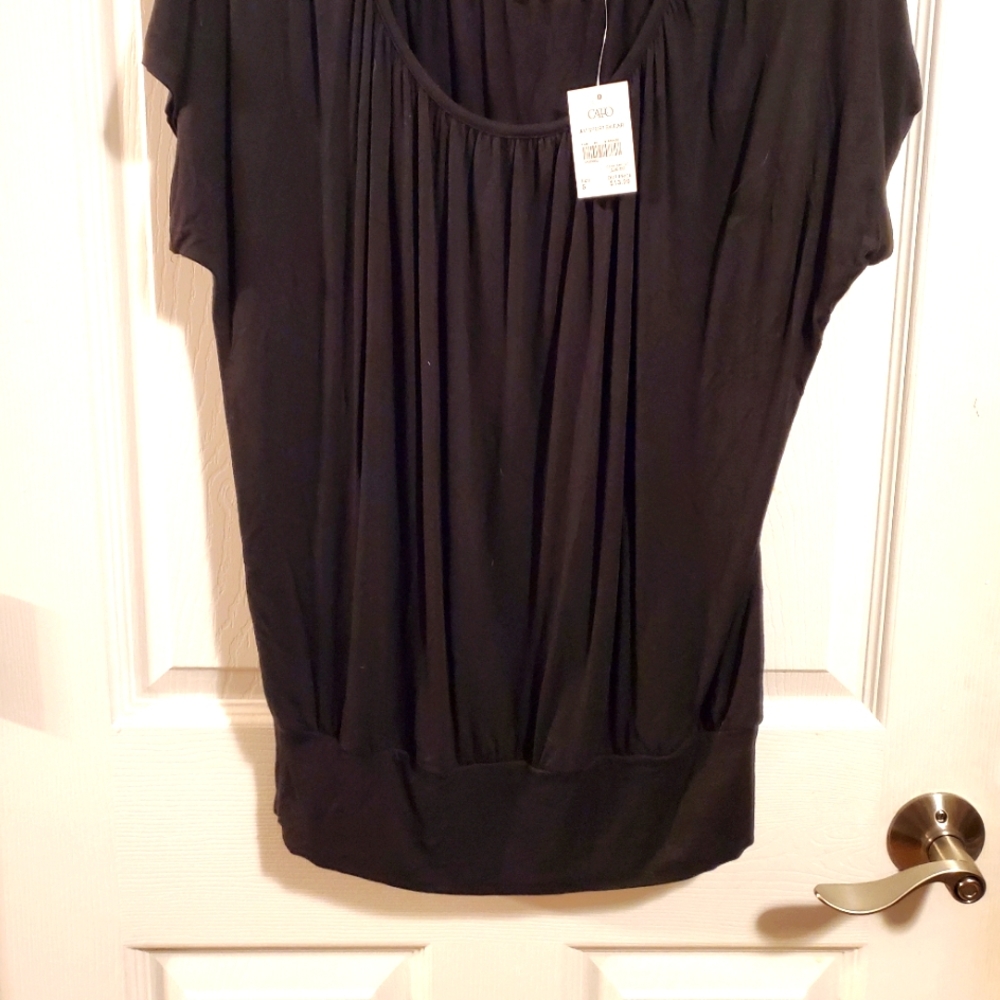 Brand CATO Size S Color Black short sleeve blouse